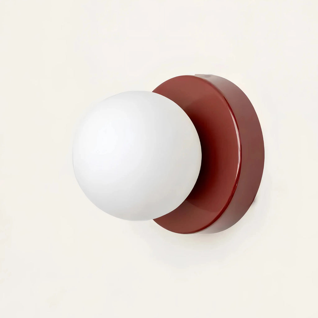 Scandi Wall Light with Round Opal Glass Shade