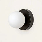 Scandi Wall Light with Round Opal Glass Shade