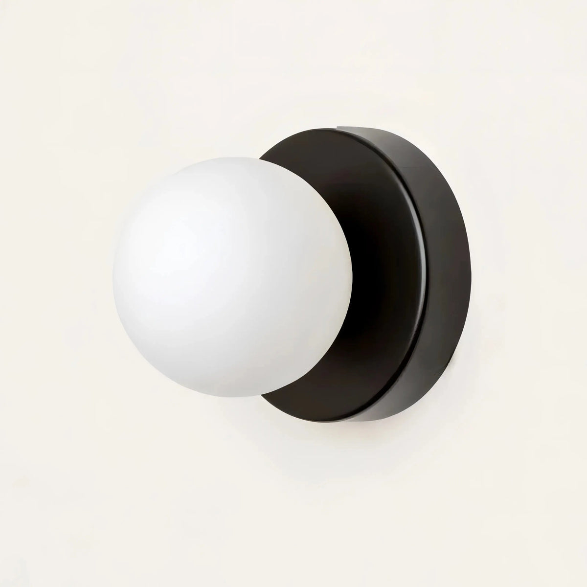 Scandi Wall Light with Round Opal Glass Shade