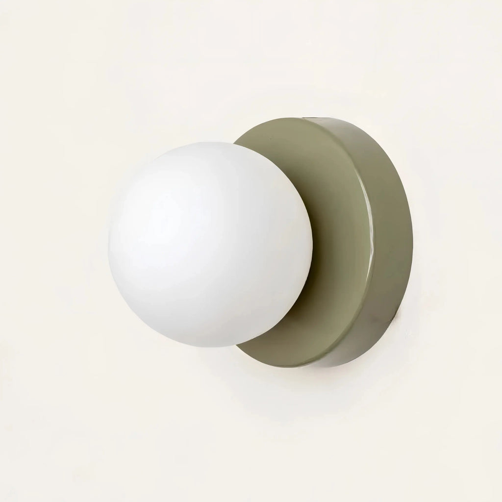 Scandi Wall Light with Round Opal Glass Shade