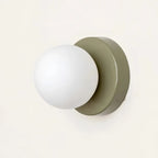 Scandi Wall Light with Round Opal Glass Shade