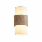 Scandi Twin Cylinder Wall Light with Woven Band Detail