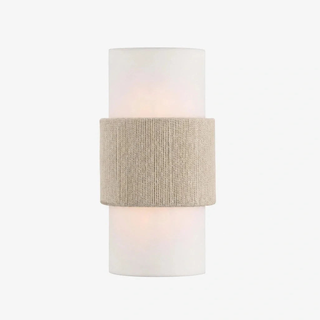 Scandi Twin Cylinder Wall Light with Woven Band Detail