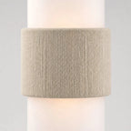 Scandi Twin Cylinder Wall Light with Woven Band Detail