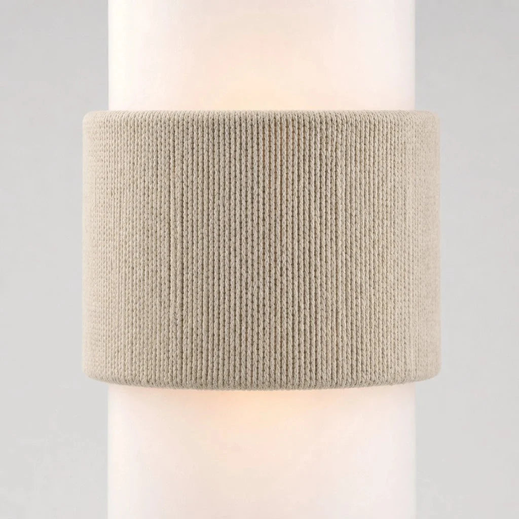 Scandi Twin Cylinder Wall Light with Woven Band Detail