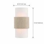 Scandi Twin Cylinder Wall Light with Woven Band Detail