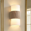 Scandi Twin Cylinder Wall Light with Woven Band Detail