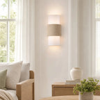 Scandi Twin Cylinder Wall Light with Woven Band Detail
