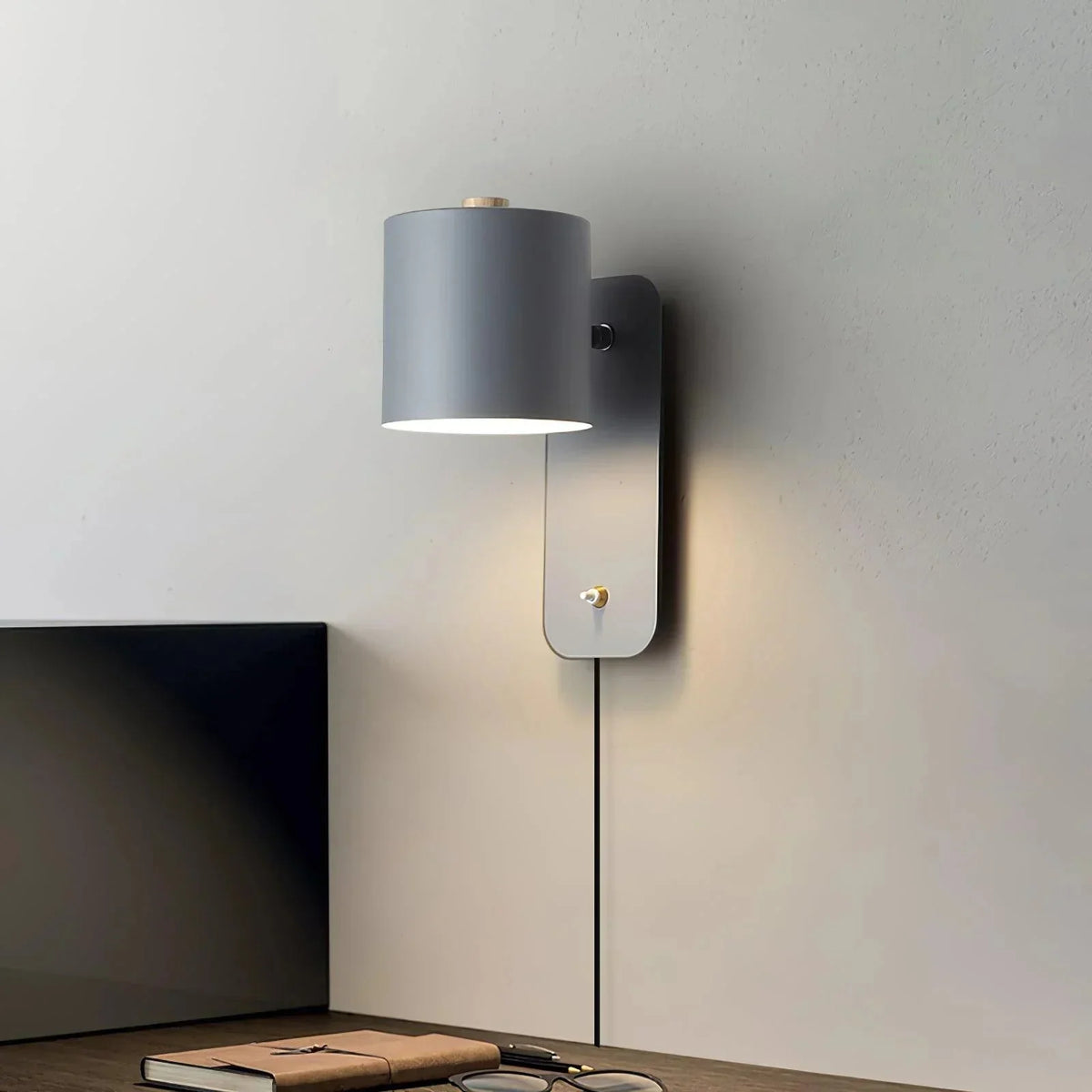 Scandi Plug-In Wall Light with Adjustable Head and Switch
