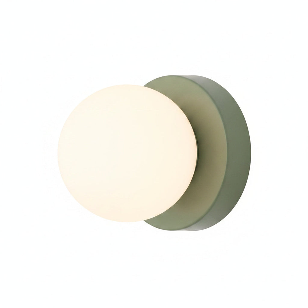 Scandi Wall Light with Opal Globe and Colour Backplate
