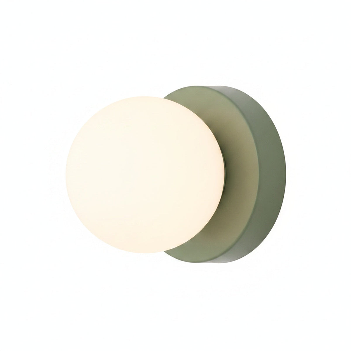 Scandi Wall Light with Opal Globe and Colour Backplate