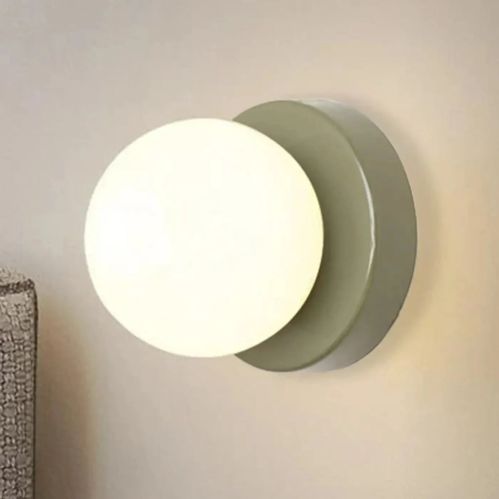 Scandi Wall Light with Opal Globe and Colour Backplate