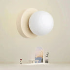 Scandi Wall Light with Opal Globe and Colour Backplate