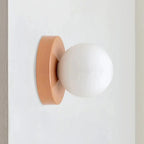 Scandi Wall Light with Opal Globe and Colour Backplate