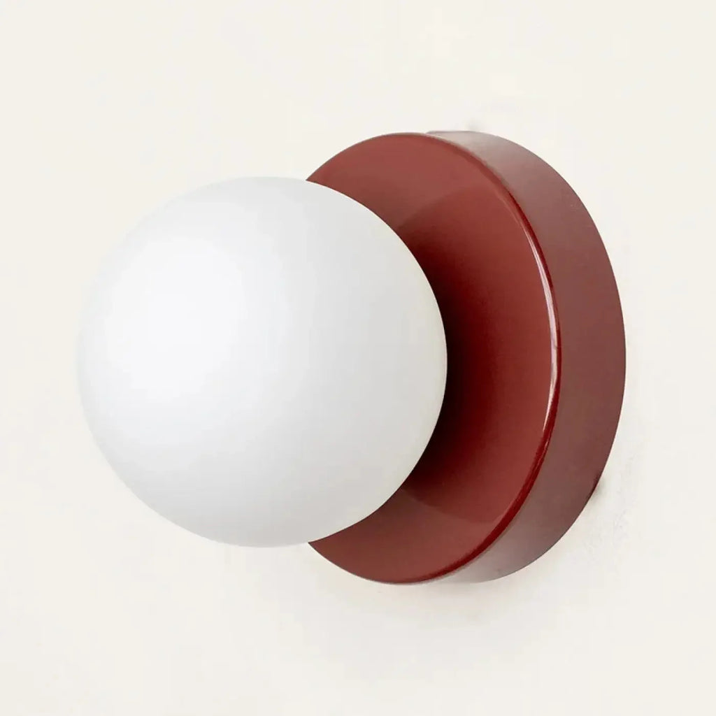Scandi Wall Light with Opal Globe and Colour Backplate