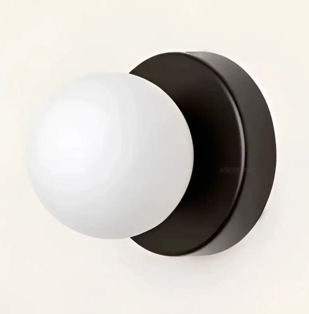 Scandi Wall Light with Opal Globe and Colour Backplate