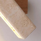 Scandi Travertine and Wood Wall Light, Swivel Shade