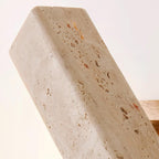 Scandi Travertine and Wood Wall Light, Swivel Shade