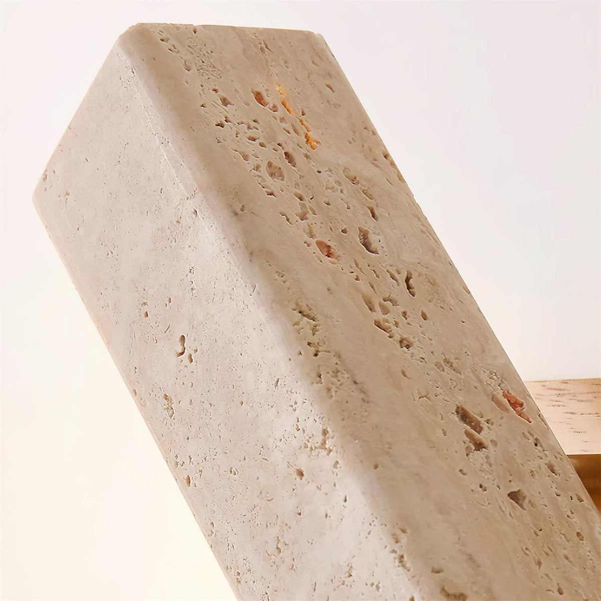 Scandi Travertine and Wood Wall Light, Swivel Shade