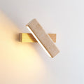 Scandi Travertine and Wood Wall Light, Swivel Shade