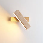 Scandi Travertine and Wood Wall Light, Swivel Shade