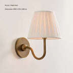 Vintage Pleated Linen Wall Light, One or Two Arms