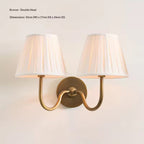 Vintage Pleated Linen Wall Light, One or Two Arms