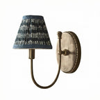 Vintage Wall Light with Pleated Cotton Shade, Five Patterns