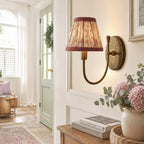 Vintage Wall Light with Pleated Cotton Shade, Five Patterns