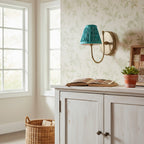 Vintage Wall Light with Pleated Cotton Shade, Five Patterns