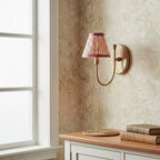 Vintage Wall Light with Pleated Cotton Shade, Five Patterns