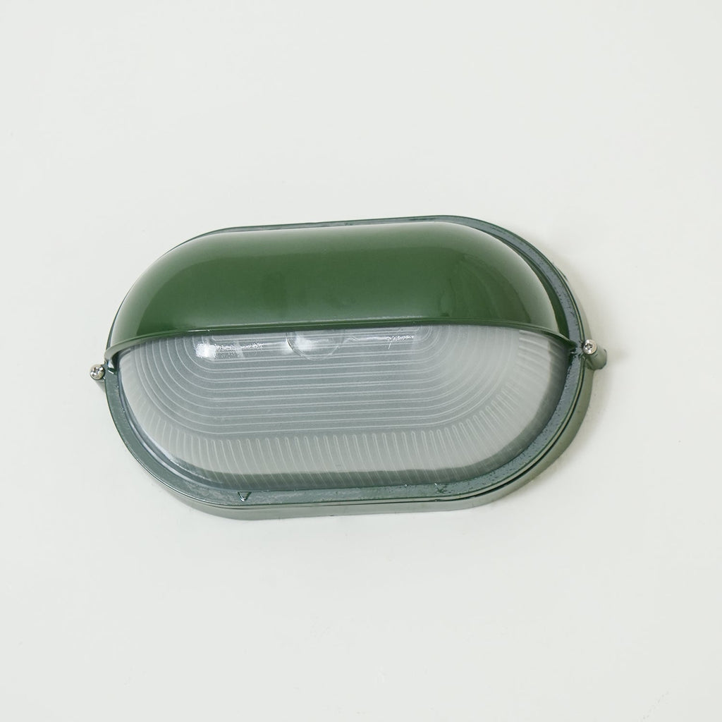 Industrial Outdoor Wall Light with Ribbed Glass Shade