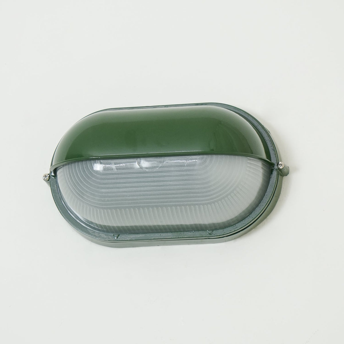 Industrial Outdoor Wall Light with Ribbed Glass Shade