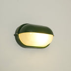 Industrial Outdoor Wall Light with Ribbed Glass Shade