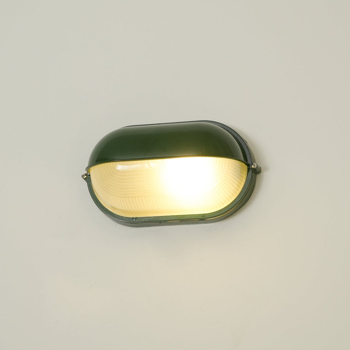 Industrial Outdoor Wall Light with Ribbed Glass Shade