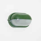 Industrial Outdoor Wall Light with Ribbed Glass Shade