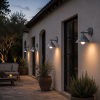 Industrial Outdoor Wall Light with Cone Shade, E27 Iron