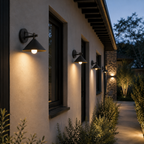 Industrial Outdoor Wall Light with Cone Shade, E27 Iron