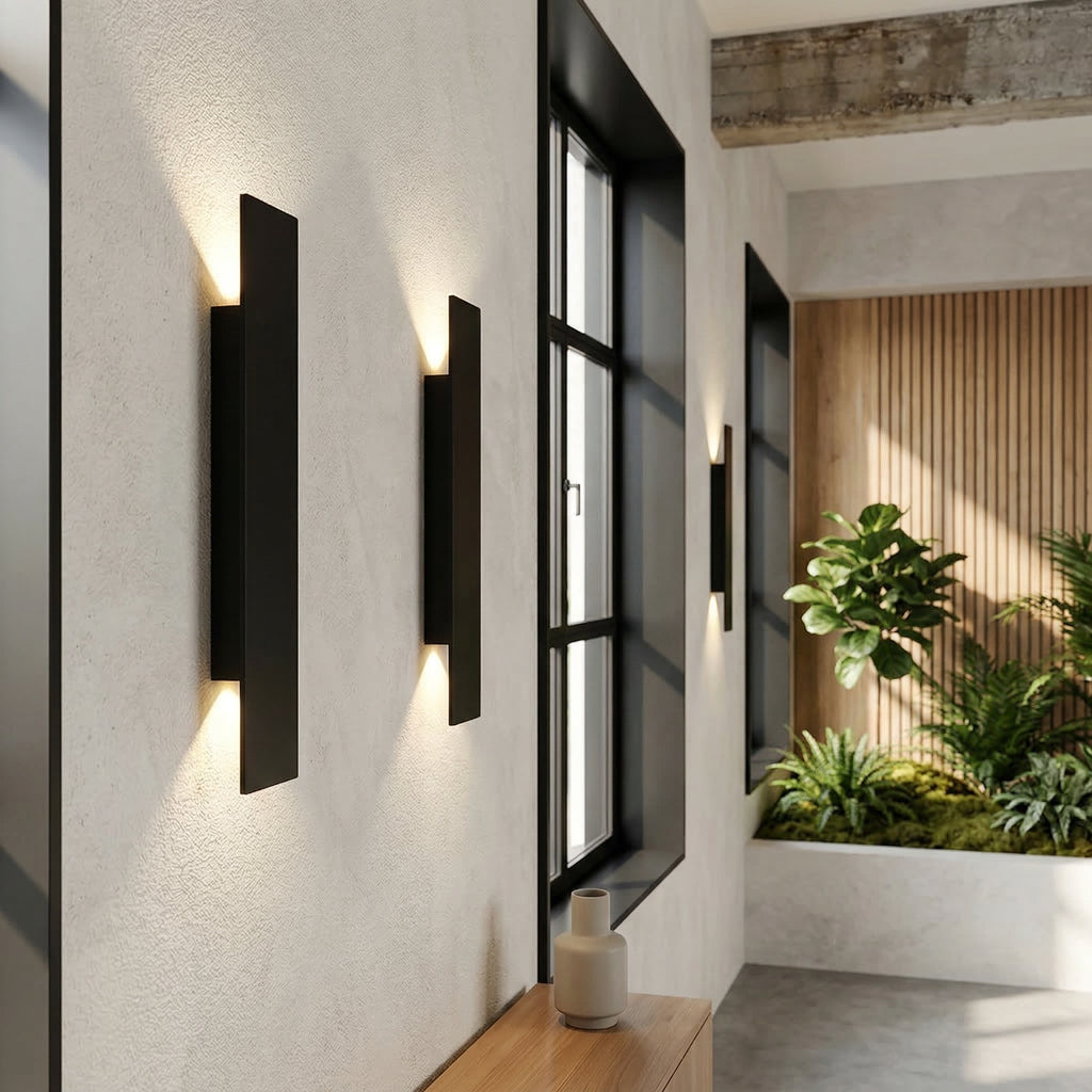 Up and Down Outdoor Wall Light with Integrated Warm LED
