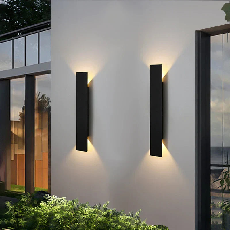 Up and Down Outdoor Wall Light with Integrated Warm LED