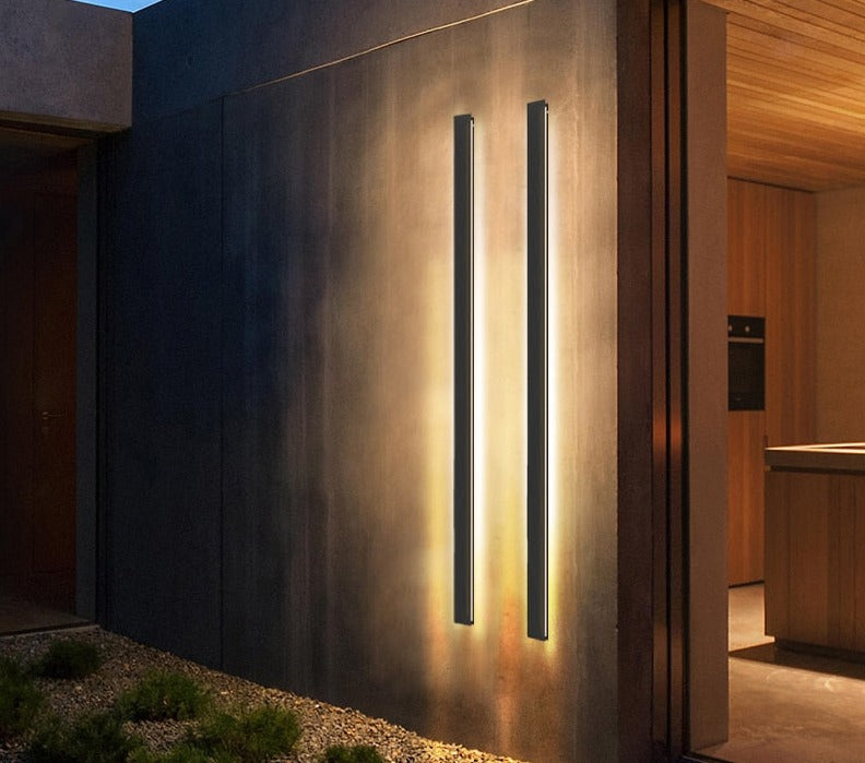 Linear LED Outdoor Wall Light, Six Lengths and Three Styles
