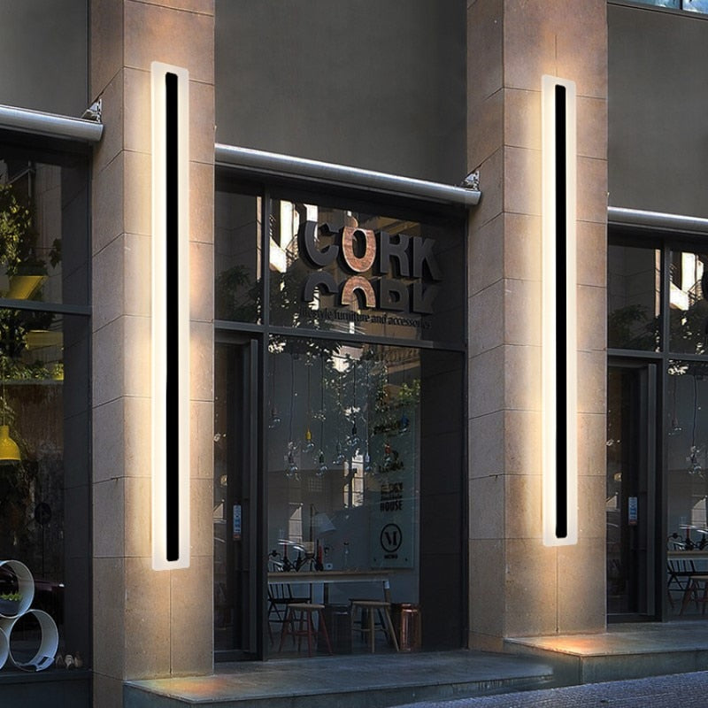 Linear LED Outdoor Wall Light, Six Lengths and Three Styles