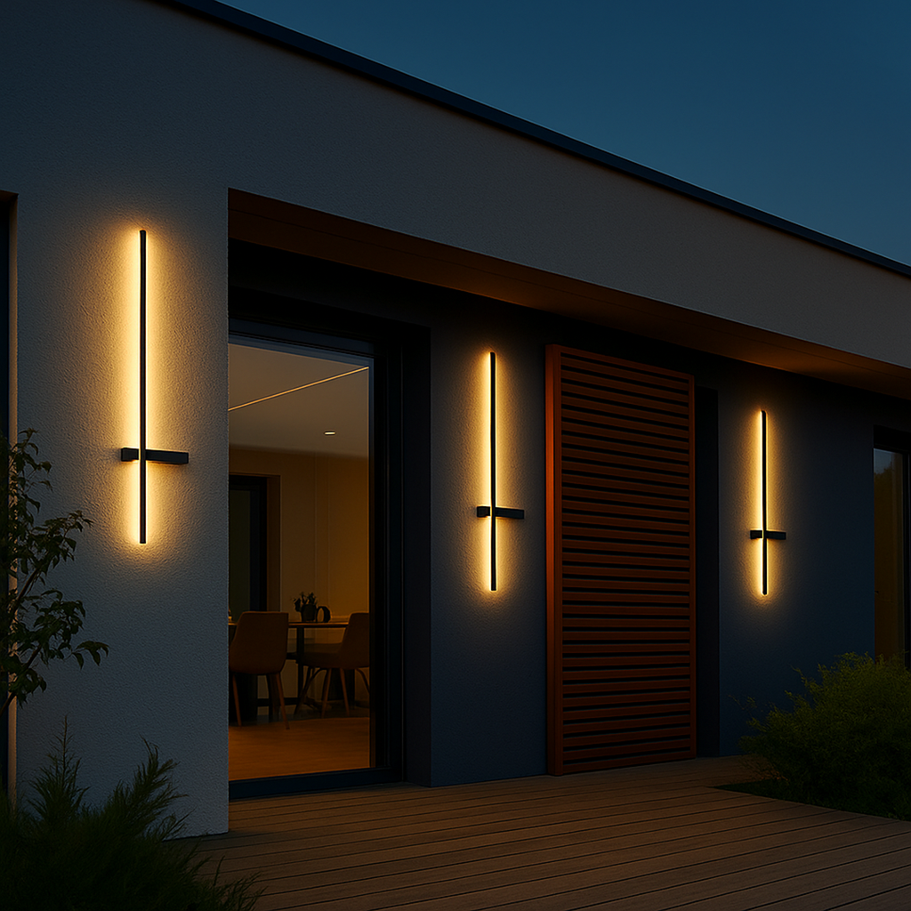 Outdoor Cylinder Column Wall Light, IP65, 60 to 120 cm