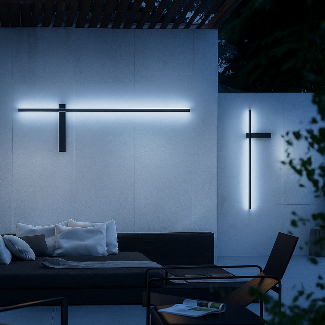 Outdoor Cylinder Column Wall Light, IP65, 60 to 120 cm