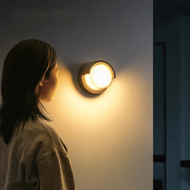 Outdoor Wall Light with Motion Sensor, Square or Round, IP65