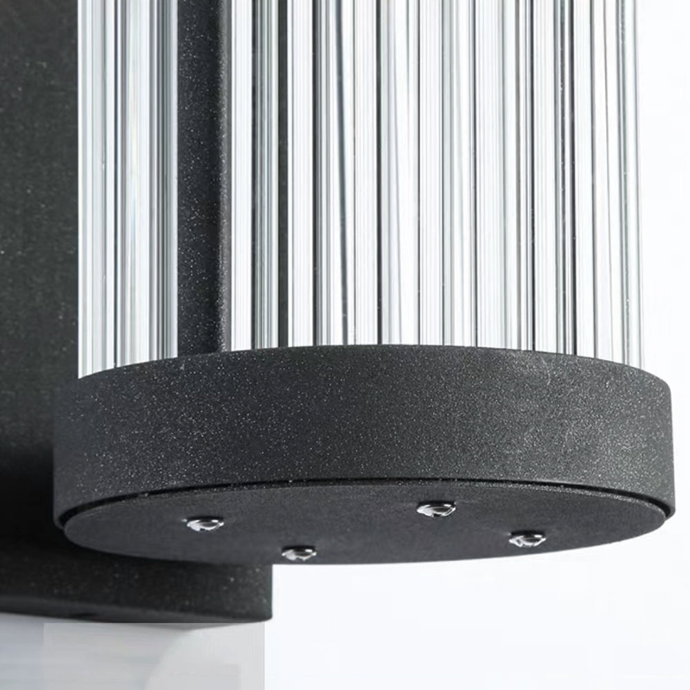 Outdoor Half Cylinder Wall Light with Tubular Glass