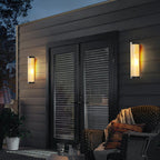 Outdoor Half Cylinder Wall Light with Tubular Glass
