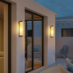 Outdoor Half Cylinder Wall Light with Tubular Glass