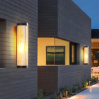 Outdoor Half Cylinder Wall Light with Tubular Glass