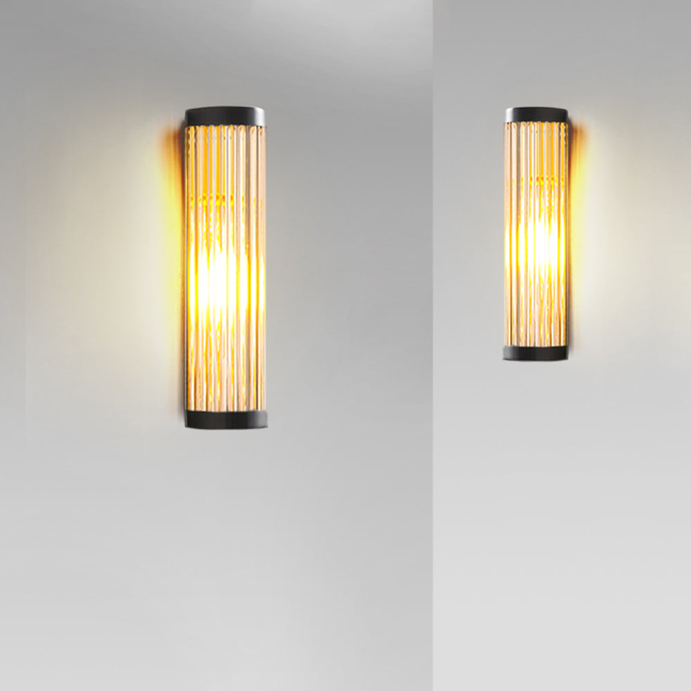Outdoor Half Cylinder Wall Light with Tubular Glass